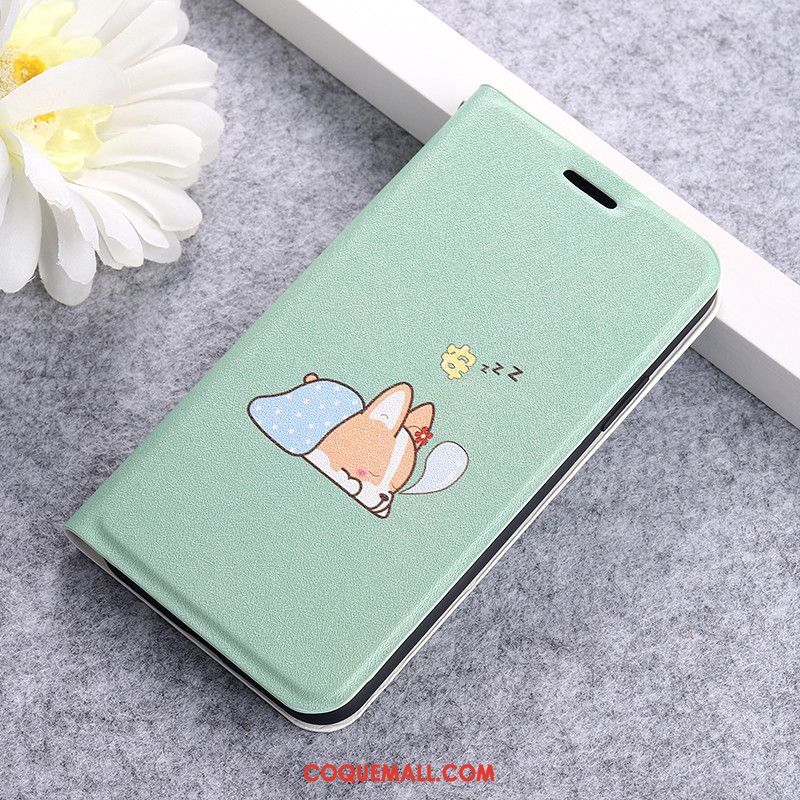 Étui Redmi 9 Petit Dessin Animé Incassable, Coque Redmi 9 Bleu Clamshell Beige