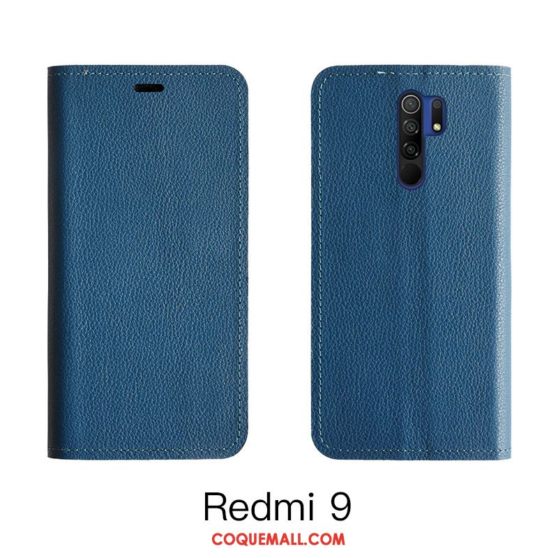 Étui Redmi 9 Protection Carte Orange, Coque Redmi 9 Rouge En Cuir Beige