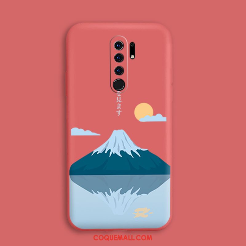 Étui Redmi 9 Protection Silicone Rouge, Coque Redmi 9 Tout Compris Or Beige