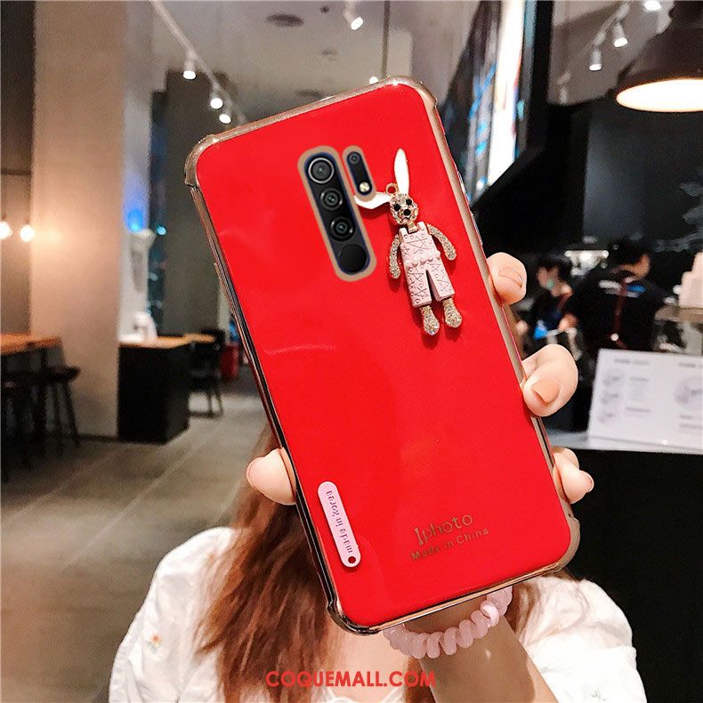 Étui Redmi 9 Rouge Silicone Simple, Coque Redmi 9 Incassable Protection Beige