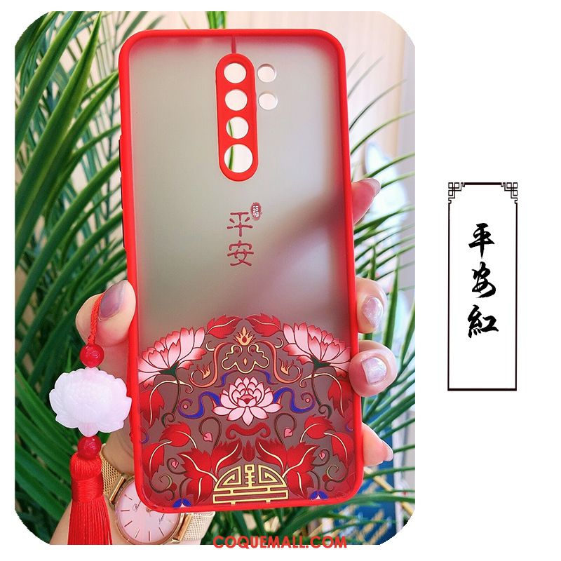 Étui Redmi 9 Silicone Protection Délavé En Daim, Coque Redmi 9 Violet Net Rouge Beige