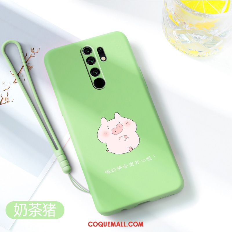 Étui Redmi 9 Très Mince Tempérer Petit, Coque Redmi 9 Tendance Rouge Beige