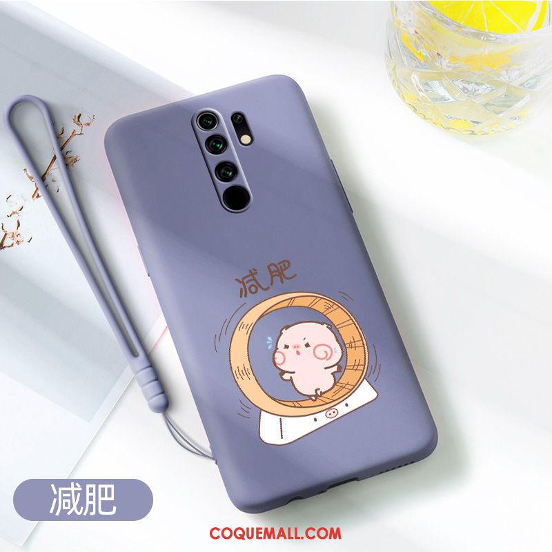 Étui Redmi 9 Très Mince Tempérer Petit, Coque Redmi 9 Tendance Rouge Beige