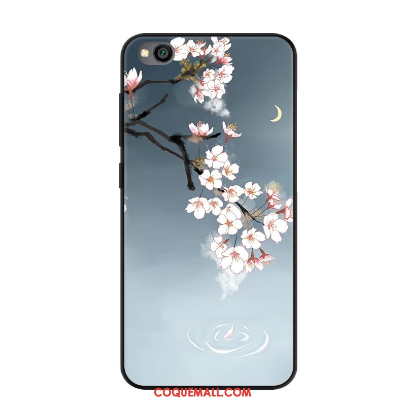 Étui Redmi Go Dessin Animé Incassable Rose, Coque Redmi Go Téléphone Portable Délavé En Daim Beige