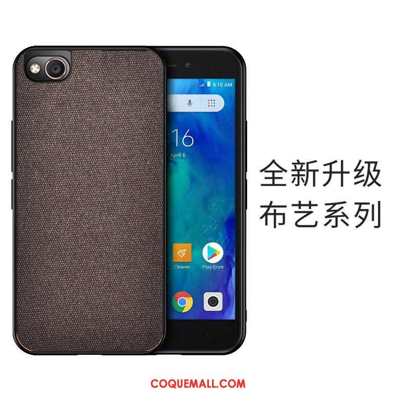 Étui Redmi Go Téléphone Portable Imprimé Rouge, Coque Redmi Go Tissu Petit Beige