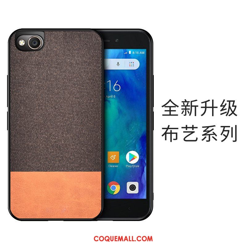 Étui Redmi Go Téléphone Portable Imprimé Rouge, Coque Redmi Go Tissu Petit Beige