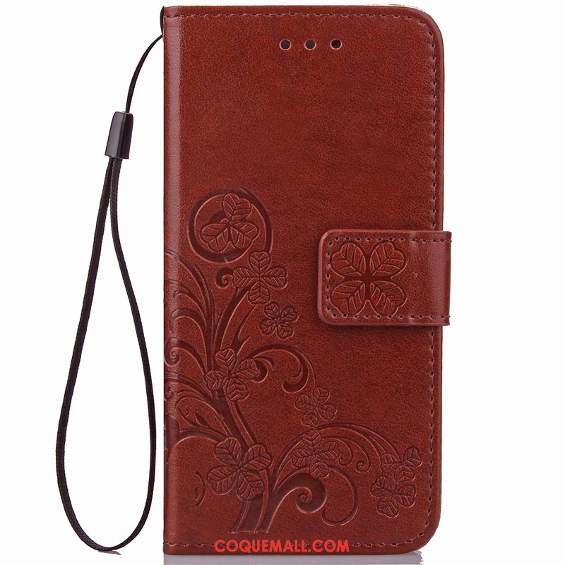 Étui Redmi Note 6 Pro En Cuir Violet Téléphone Portable, Coque Redmi Note 6 Pro Boucle Rouge Beige