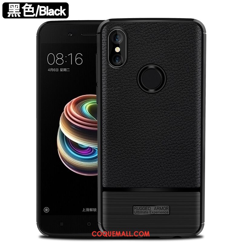 Étui Redmi Note 6 Pro Fluide Doux Rouge Incassable, Coque Redmi Note 6 Pro Personnalité Noir Beige