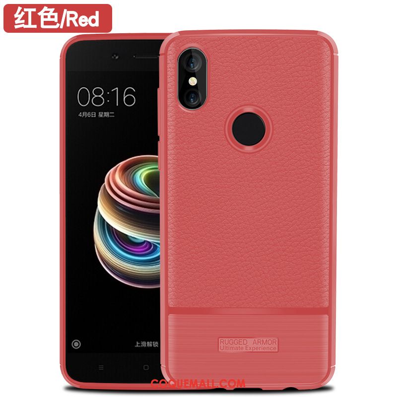 Étui Redmi Note 6 Pro Fluide Doux Rouge Incassable, Coque Redmi Note 6 Pro Personnalité Noir Beige