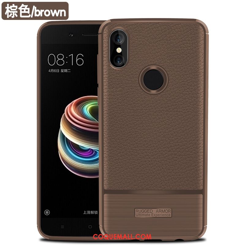 Étui Redmi Note 6 Pro Fluide Doux Rouge Incassable, Coque Redmi Note 6 Pro Personnalité Noir Beige