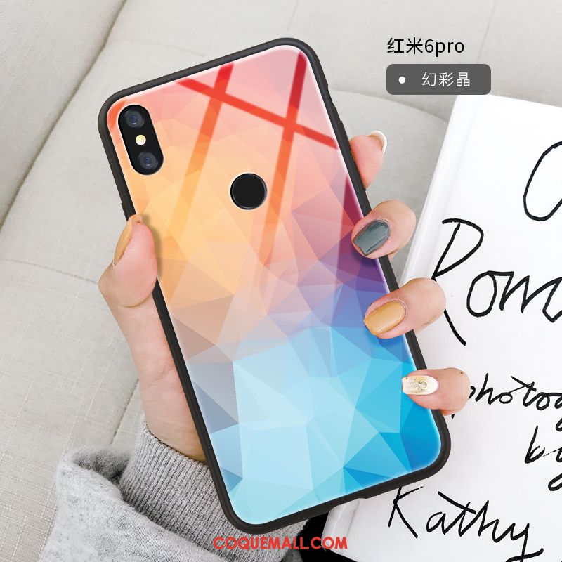 Étui Redmi Note 6 Pro Incassable Multicolore Verre, Coque Redmi Note 6 Pro Dégradé Vent Beige