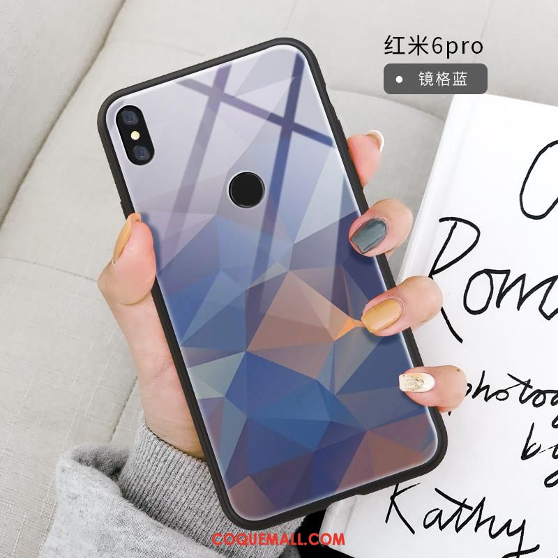 Étui Redmi Note 6 Pro Incassable Multicolore Verre, Coque Redmi Note 6 Pro Dégradé Vent Beige