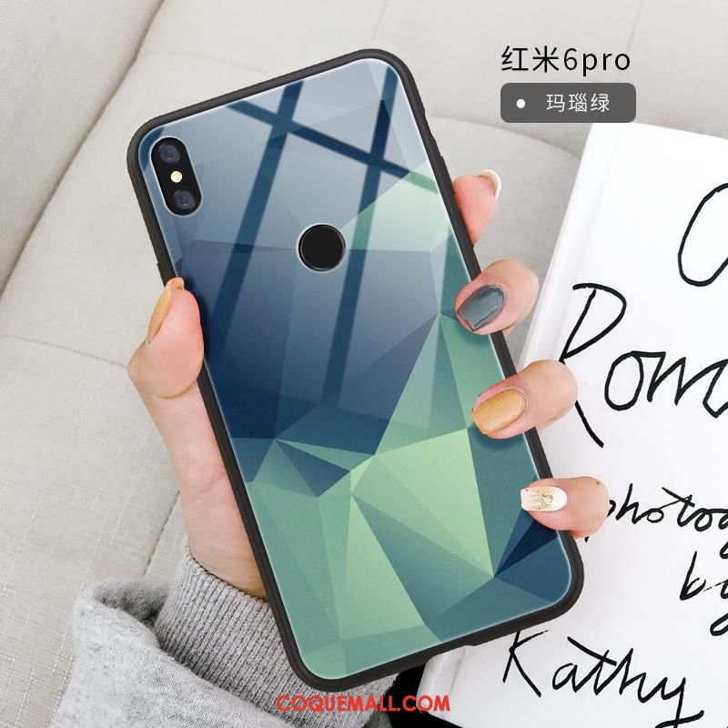 Étui Redmi Note 6 Pro Incassable Multicolore Verre, Coque Redmi Note 6 Pro Dégradé Vent Beige