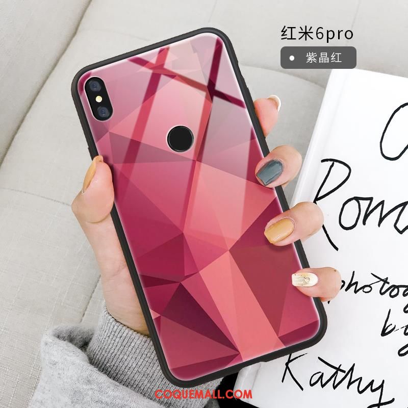 Étui Redmi Note 6 Pro Incassable Multicolore Verre, Coque Redmi Note 6 Pro Dégradé Vent Beige