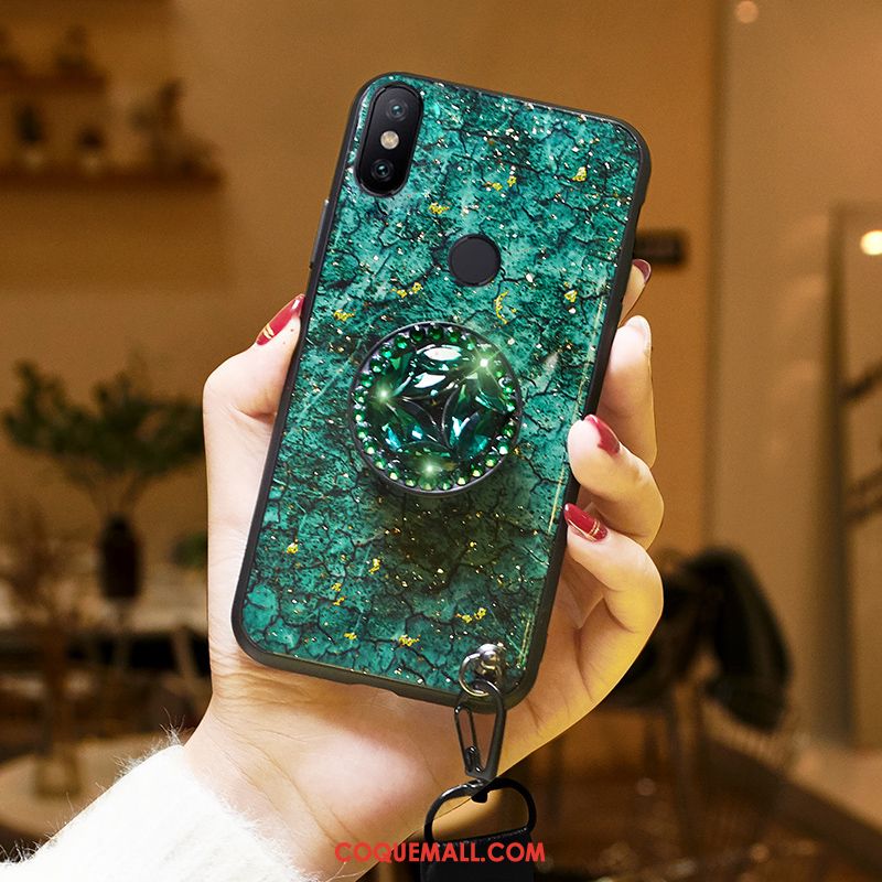 Étui Redmi Note 6 Pro Peluche Personnalité Protection, Coque Redmi Note 6 Pro Incassable Vert Beige