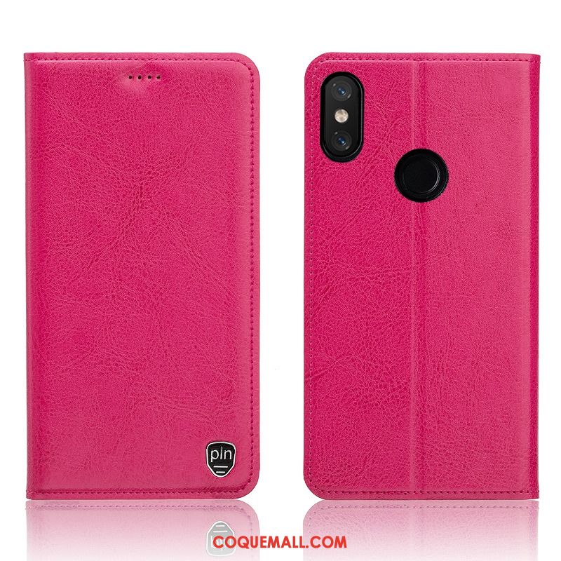 Étui Redmi Note 6 Pro Rouge Cuir Véritable Petit, Coque Redmi Note 6 Pro Téléphone Portable En Cuir Braun Beige