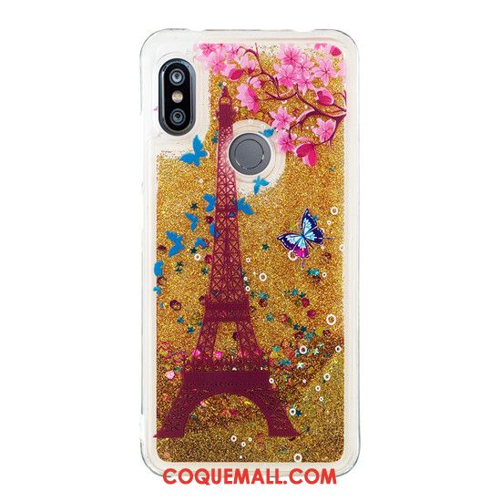 Étui Redmi Note 6 Pro Rouge Dessin Animé Quicksand, Coque Redmi Note 6 Pro Ornements Suspendus Créatif Beige