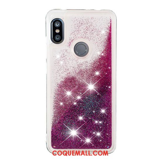 Étui Redmi Note 6 Pro Rouge Dessin Animé Quicksand, Coque Redmi Note 6 Pro Ornements Suspendus Créatif Beige