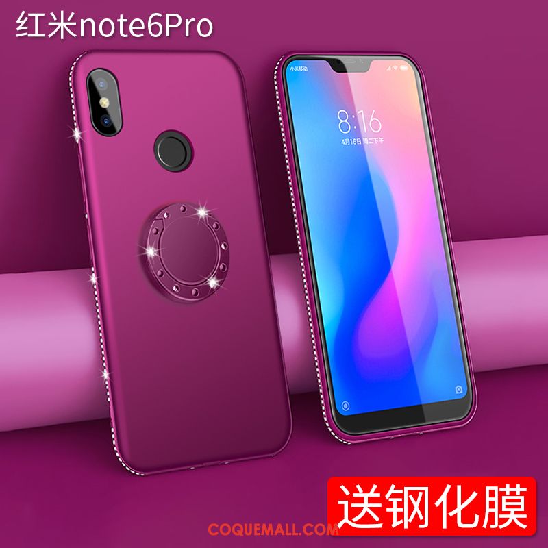 Étui Redmi Note 6 Pro Rouge Violet Protection, Coque Redmi Note 6 Pro Téléphone Portable Essentiel Beige