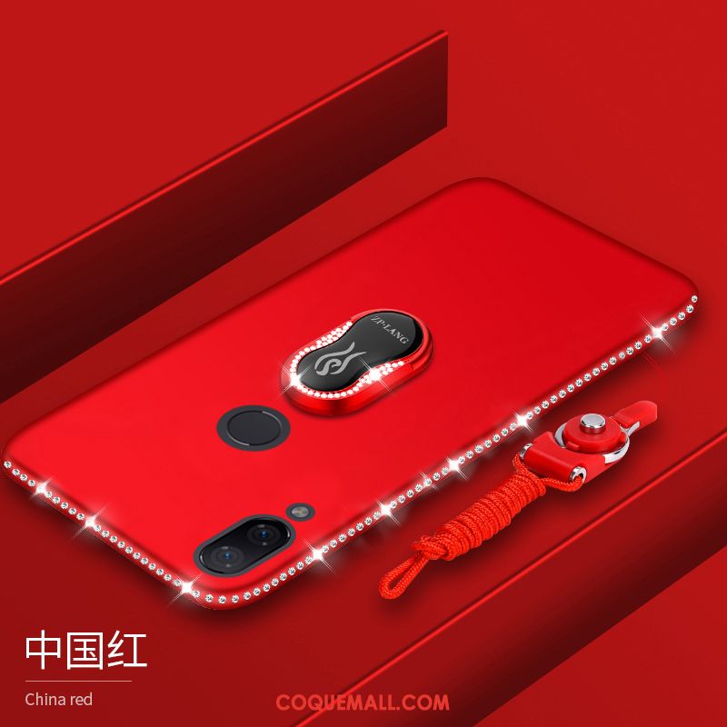 Étui Redmi Note 7 Incassable Créatif Téléphone Portable, Coque Redmi Note 7 Ornements Suspendus Rouge Beige