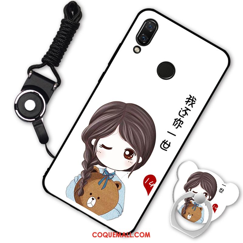 Étui Redmi Note 7 Incassable Fluide Doux Silicone, Coque Redmi Note 7 Rose Téléphone Portable Beige