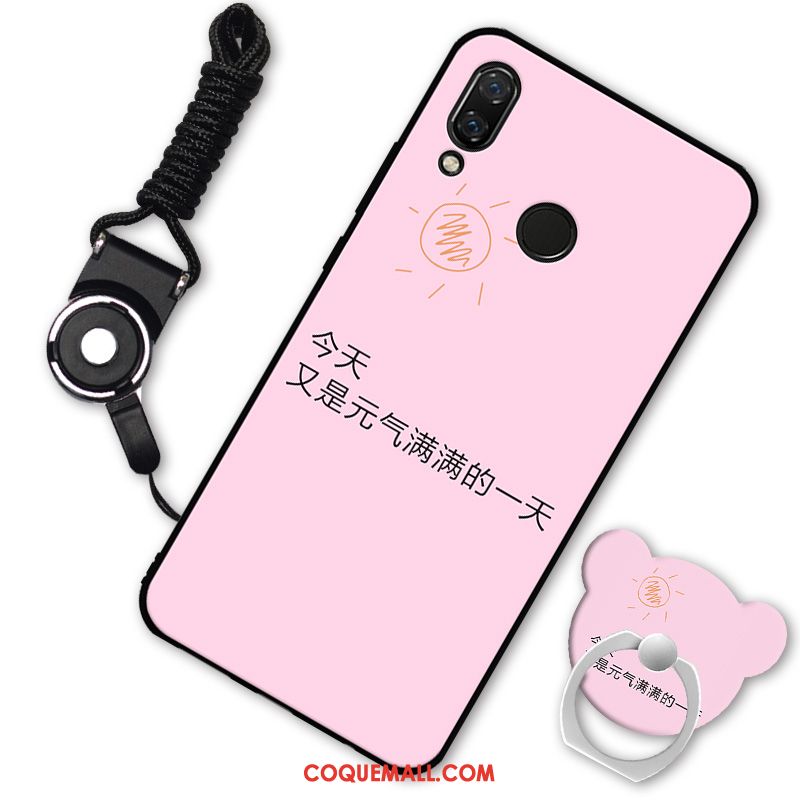 Étui Redmi Note 7 Incassable Fluide Doux Silicone, Coque Redmi Note 7 Rose Téléphone Portable Beige