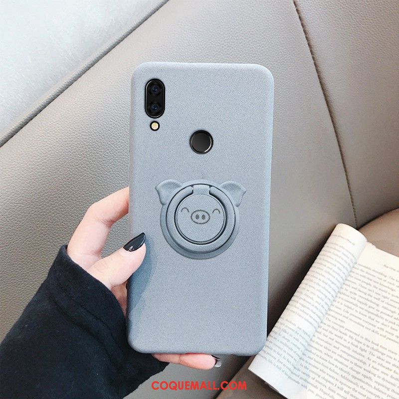 Étui Redmi Note 7 Rouge Support Incassable, Coque Redmi Note 7 Fluide Doux Téléphone Portable Beige