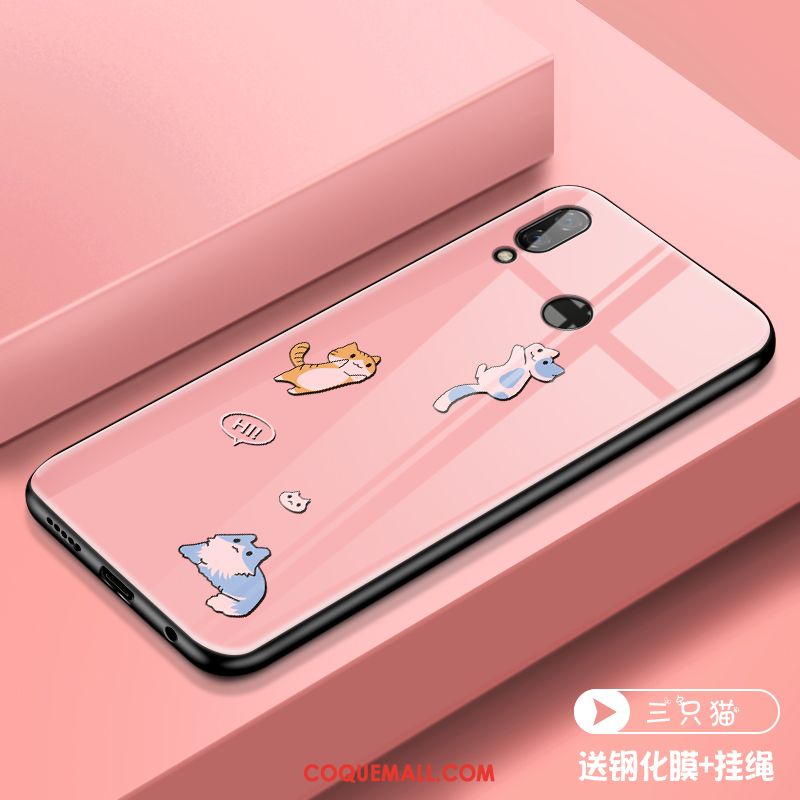 Étui Redmi Note 7 Silicone Marque De Tendance Personnalité, Coque Redmi Note 7 Rose Nouveau Beige