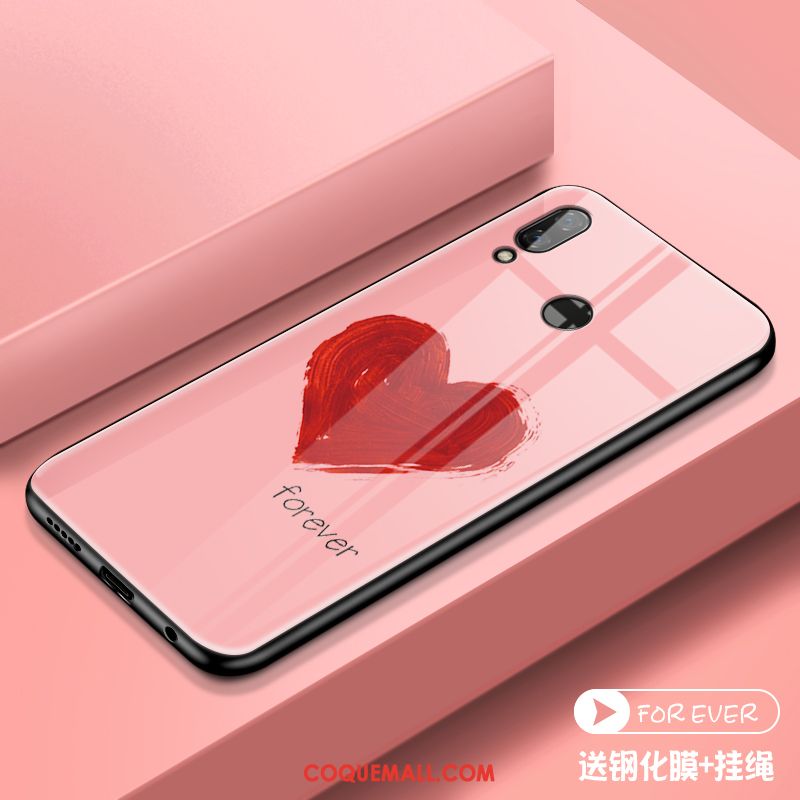 Étui Redmi Note 7 Silicone Marque De Tendance Personnalité, Coque Redmi Note 7 Rose Nouveau Beige