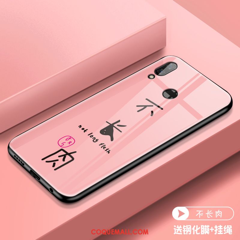 Étui Redmi Note 7 Silicone Marque De Tendance Personnalité, Coque Redmi Note 7 Rose Nouveau Beige