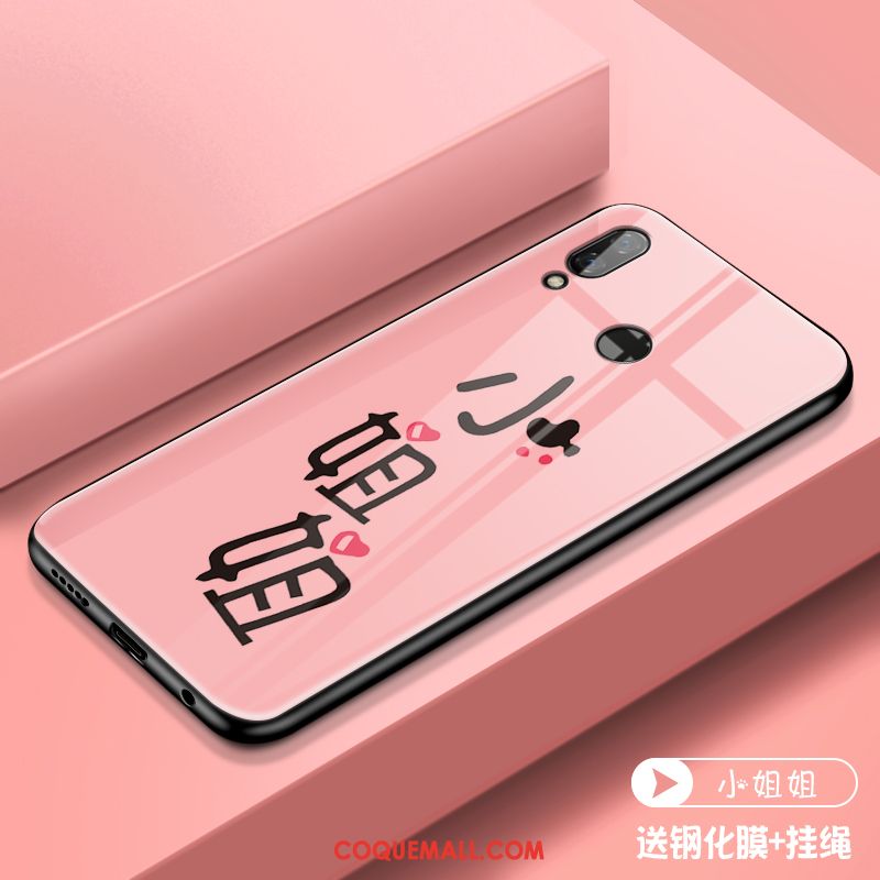 Étui Redmi Note 7 Silicone Marque De Tendance Personnalité, Coque Redmi Note 7 Rose Nouveau Beige