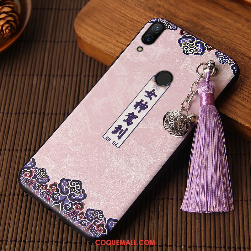Étui Redmi Note 7 Style Chinois Incassable Créatif, Coque Redmi Note 7 Tout Compris Rouge Beige