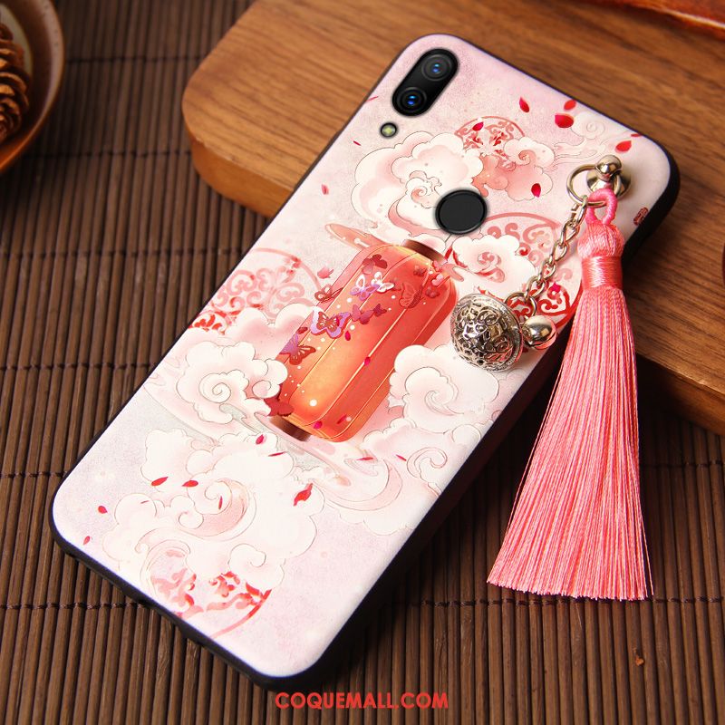 Étui Redmi Note 7 Style Chinois Incassable Créatif, Coque Redmi Note 7 Tout Compris Rouge Beige