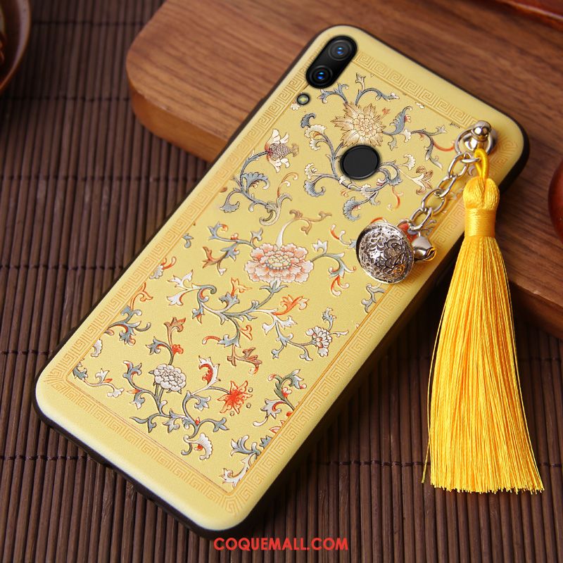 Étui Redmi Note 7 Style Chinois Incassable Créatif, Coque Redmi Note 7 Tout Compris Rouge Beige