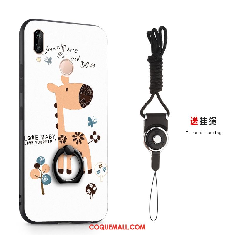 Étui Redmi Note 7 Support Téléphone Portable Petit, Coque Redmi Note 7 Une Agrafe Gaufrage Beige