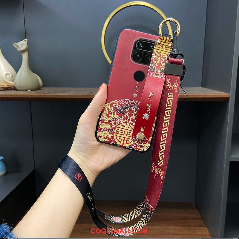 Étui Redmi Note 9 Créatif Gaufrage Nouveau, Coque Redmi Note 9 Style Chinois Tout Compris Beige