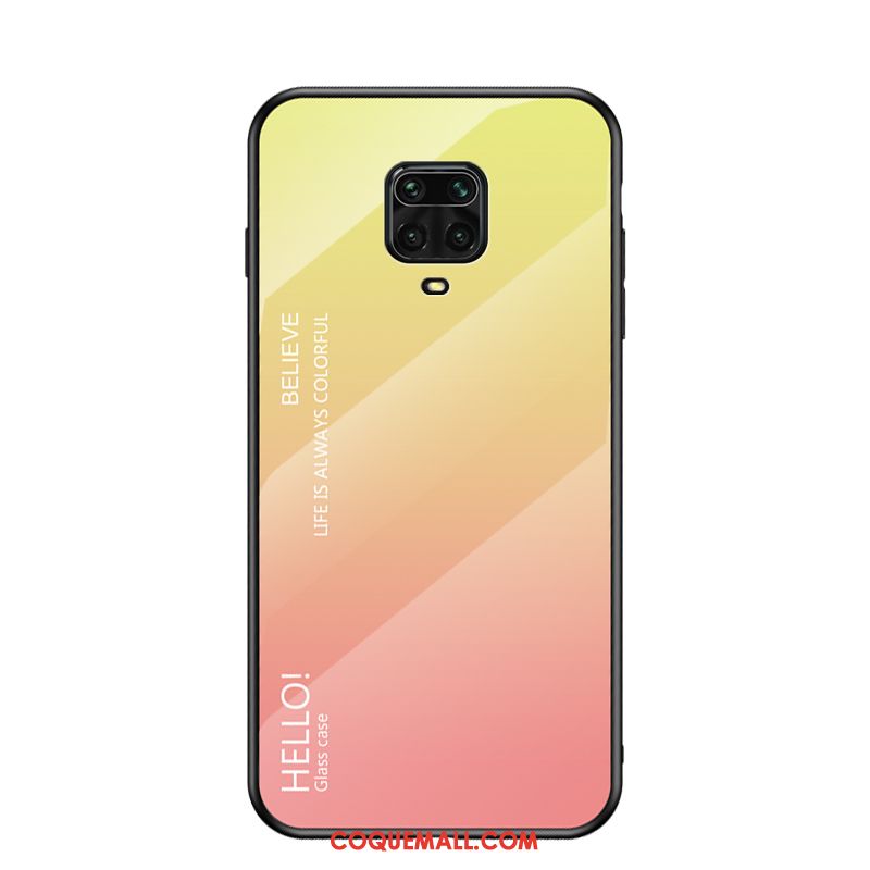 Étui Redmi Note 9 Pro Dégradé Protection Téléphone Portable, Coque Redmi Note 9 Pro Net Rouge Marque De Tendance Beige