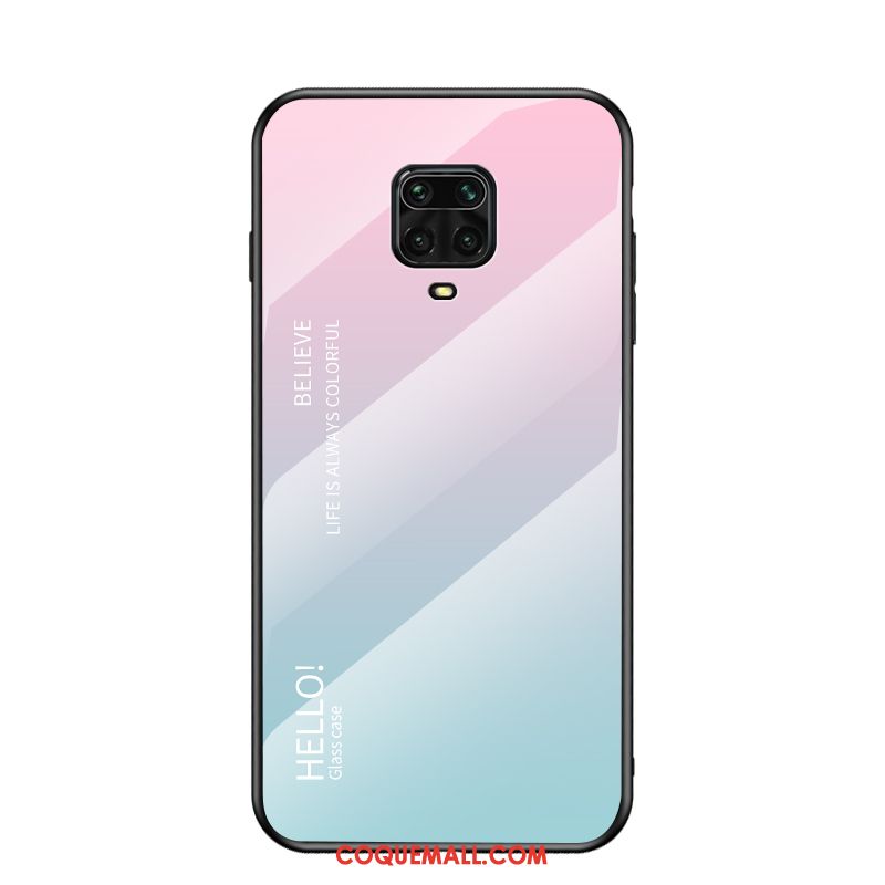 Étui Redmi Note 9 Pro Dégradé Protection Téléphone Portable, Coque Redmi Note 9 Pro Net Rouge Marque De Tendance Beige