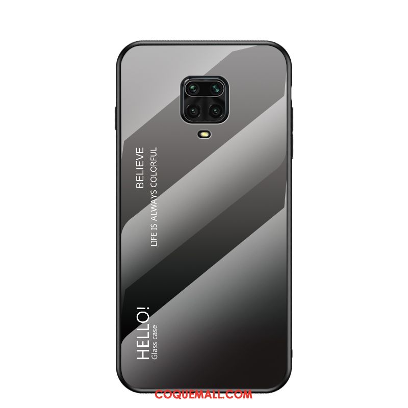 Étui Redmi Note 9 Pro Dégradé Protection Téléphone Portable, Coque Redmi Note 9 Pro Net Rouge Marque De Tendance Beige