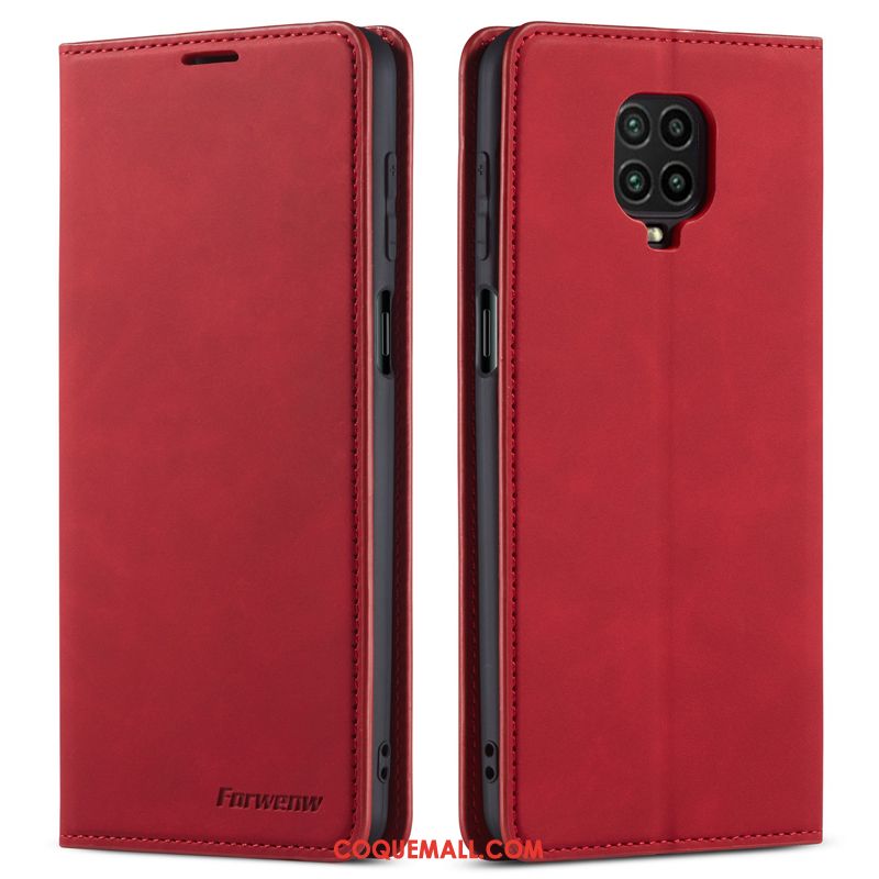 Étui Redmi Note 9 Pro En Cuir Téléphone Portable Bleu, Coque Redmi Note 9 Pro Protection Tout Compris Beige