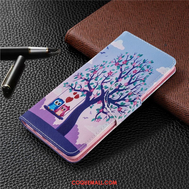 Étui Redmi Note 9 Pro Peinture Blanc Rouge, Coque Redmi Note 9 Pro Protection En Cuir Beige