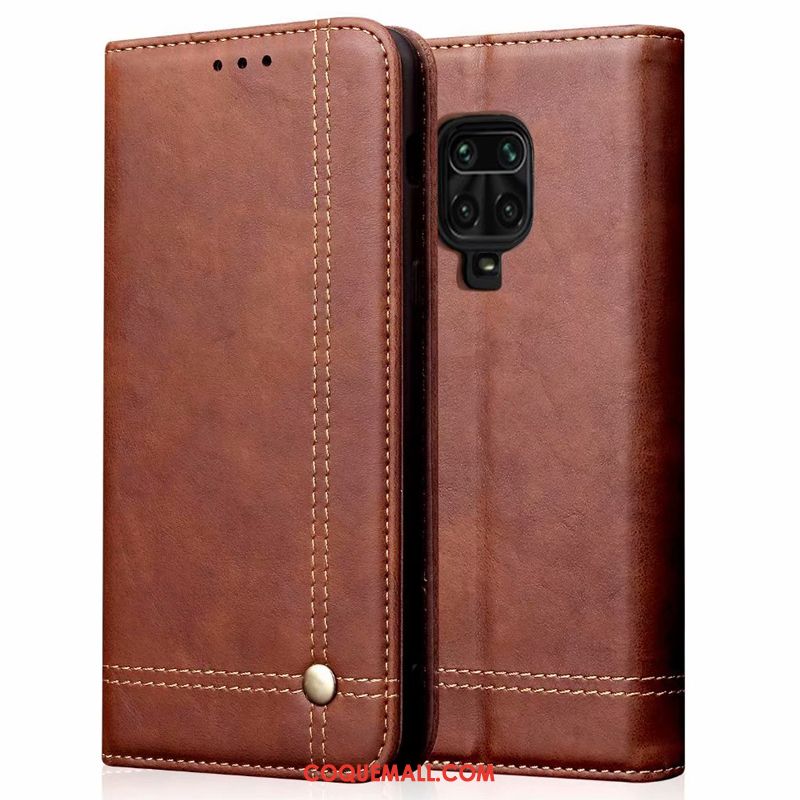 Étui Redmi Note 9 Pro Tout Compris Luxe Rouge, Coque Redmi Note 9 Pro Simple Téléphone Portable Beige