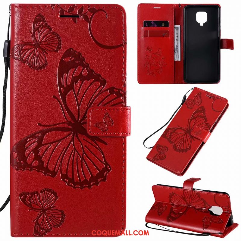 Étui Redmi Note 9 Pro Violet Tout Compris Clamshell, Coque Redmi Note 9 Pro Grand Rouge Beige