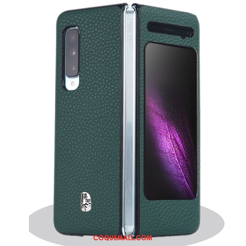 Étui Samsung Fold Modèle Fleurie Orange Étoile, Coque Samsung Fold Téléphone Portable Plier