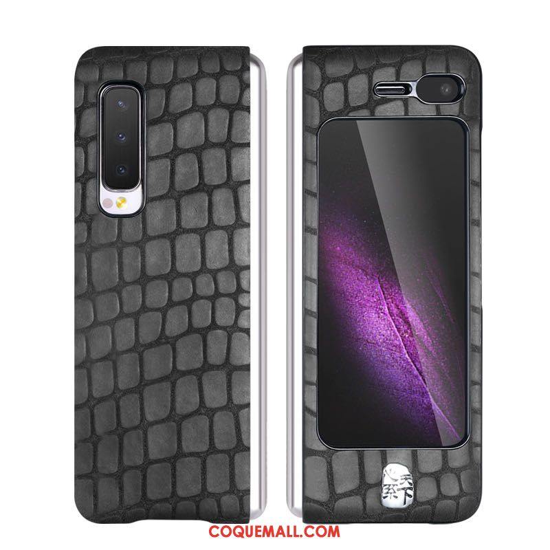 Étui Samsung Fold Très Mince Incassable Luxe, Coque Samsung Fold Modèle Fleurie Vert