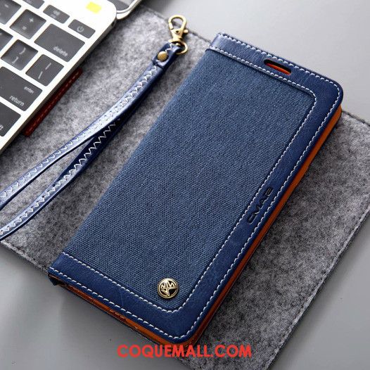 Étui Samsung Galaxy A10 Carte En Cuir Bleu, Coque Samsung Galaxy A10 Incassable Protection