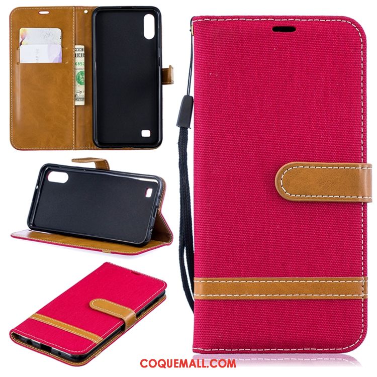 Étui Samsung Galaxy A10 En Cuir Personnalité Fluide Doux, Coque Samsung Galaxy A10 Rouge Créatif