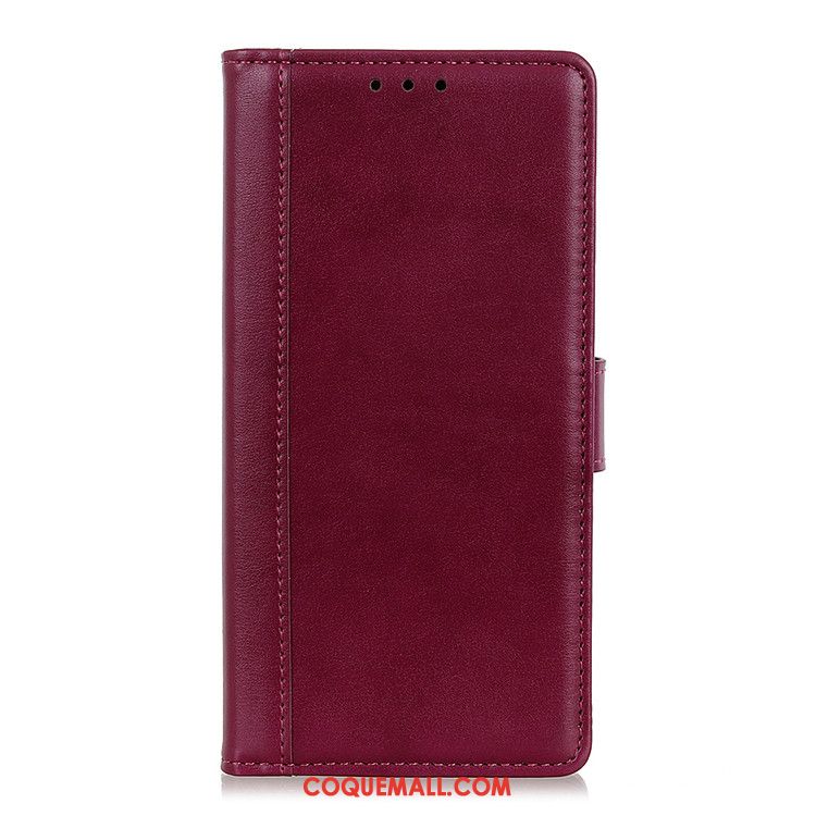 Étui Samsung Galaxy A10 Protection Téléphone Portable Portefeuille, Coque Samsung Galaxy A10 Rouge En Cuir