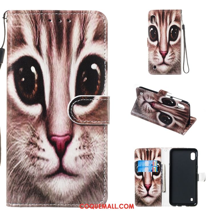Étui Samsung Galaxy A10 Téléphone Portable En Cuir Étoile, Coque Samsung Galaxy A10 Blanc