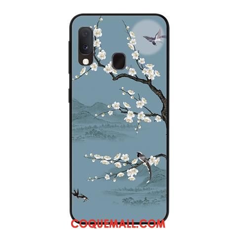 Étui Samsung Galaxy A20e Fluide Doux Délavé En Daim Protection, Coque Samsung Galaxy A20e Blanc Étoile